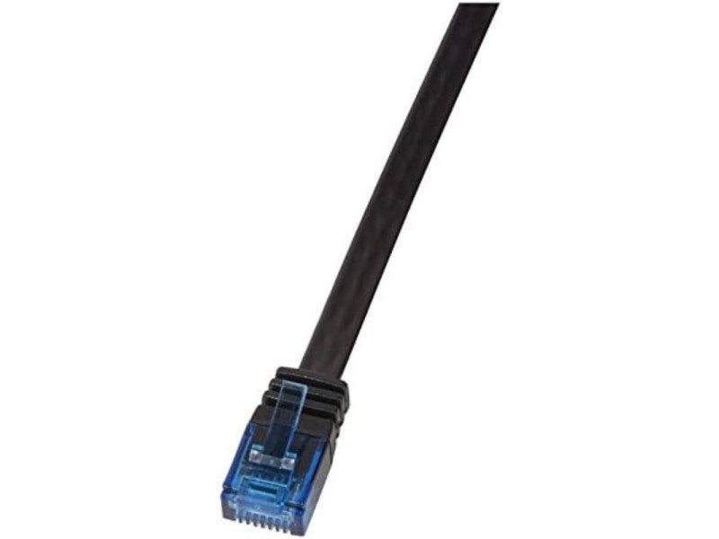 LogiLink Câble patch plat U/UTP, Cat. 5e, 2,0 m, noir