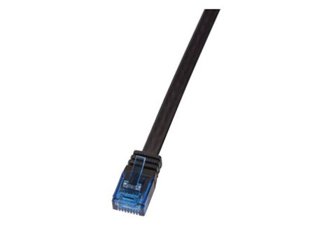 LogiLink Câble patch plat U/UTP, Cat. 5e, 10,0 m, noir