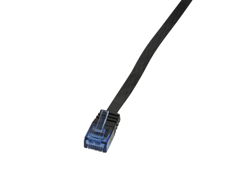 LogiLink Câble patch plat U/UTP, Cat. 5e, 15,0 m, noir