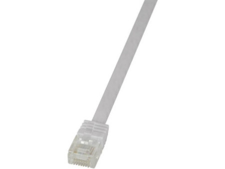 LogiLink Câble patch plat U/UTP, Cat.6, 0,25 m, blanc