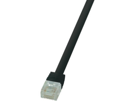 LogiLink Câble patch plat U/UTP, Cat. 6, 7,5 m, noir
