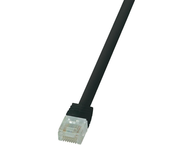LogiLink Câble patch plat U/UTP, Cat. 6, 7,5 m, noir