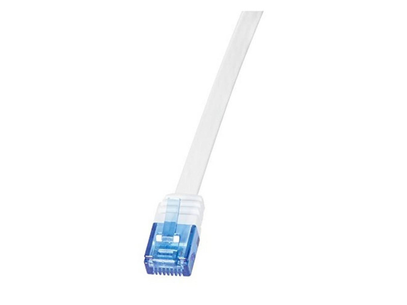 LogiLink Câble patch plat U/UTP, Cat. 6, 10,0 m, blanc