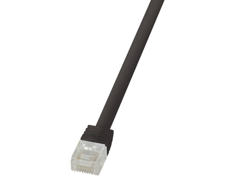 LogiLink Câble patch plat U/UTP, Cat. 6, 10,0 m, noir