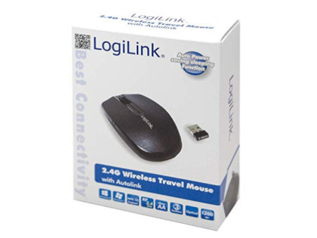 LogiLink Mini souris optique pour notebook, sans fil, noir
