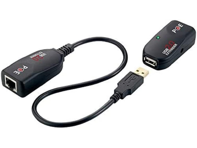 LogiLink Kit extenseur USB 2.0, adapté pour PoE, noir