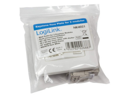 LogiLink Boîtier d'encastrement pour module keystone, blanc