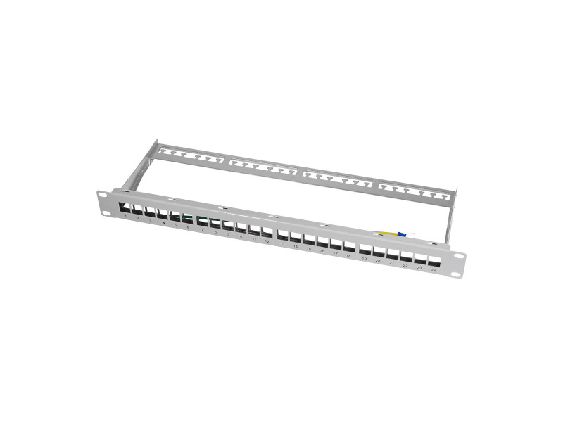 LogiLink Panneau de brassage Keystone 19', blindé, gris c