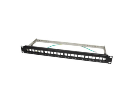 LogiLink Panneau de brassage Keystone 19', blindé, noir