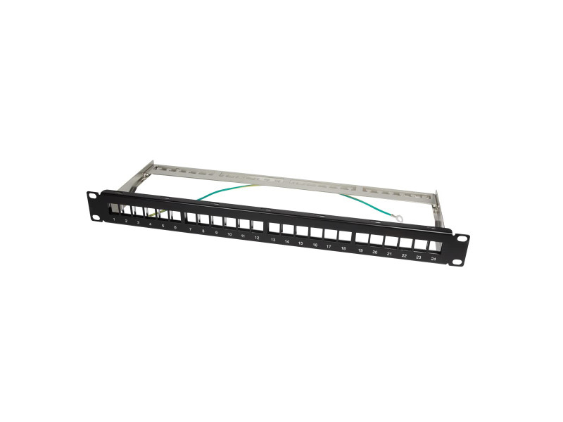 LogiLink Panneau de brassage Keystone 19', blindé, noir