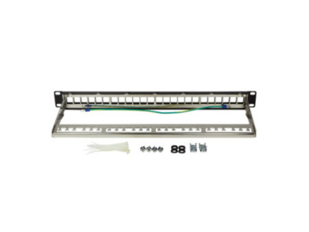 LogiLink Panneau de brassage Keystone 19', blindé, noir