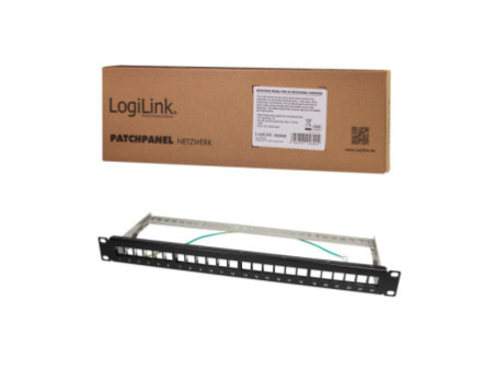 LogiLink Panneau de brassage Keystone 19', blindé, noir