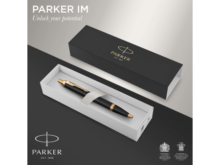 PARKER Stylo à bille rétractable IM Laque Noire G.T.