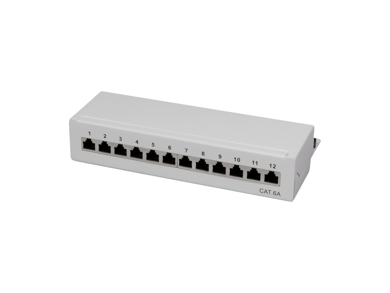LogiLink Panneau de brassage de bureau Cat. 6A, 12 ports,