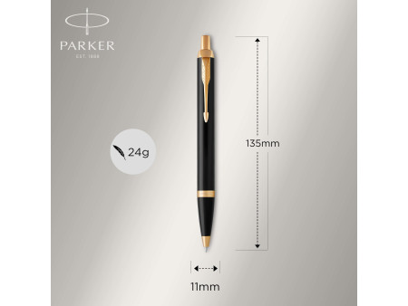 PARKER Stylo à bille rétractable IM Laque Noire G.T.