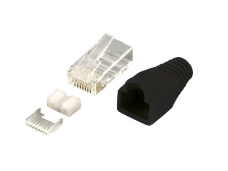 LogiLink Connecteur mâle RJ45, blindé, Cat.6, noir