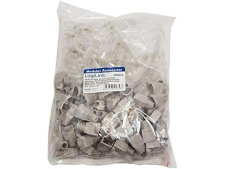 LogiLink Connecteur mâle RJ45, Cat.6, non blindé, gris