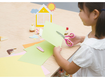 PLUS JAPAN Ciseaux pour enfants FITCUTCURVE KIDS, rond, bleu