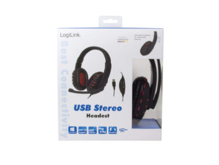 LogiLink Casque audio USB grande qualité, avec microphone