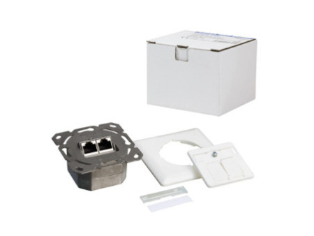 LogiLink Prise RJ45 double, Cat 6A, Classe EA, 2 x port RJ45