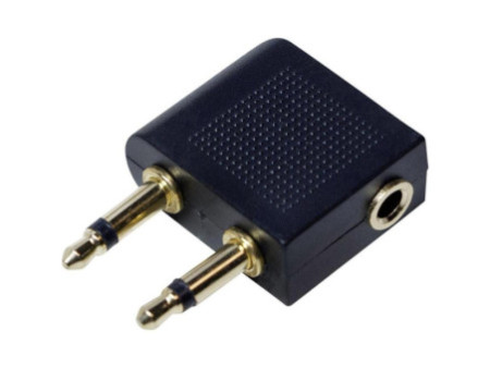 LogiLink Adaptateur audio pour avion, 2 x jack mâle 3,5 mm