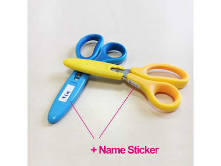 PLUS JAPAN Ciseaux pour enfants FITCUTCURVE KIDS, rond, bleu