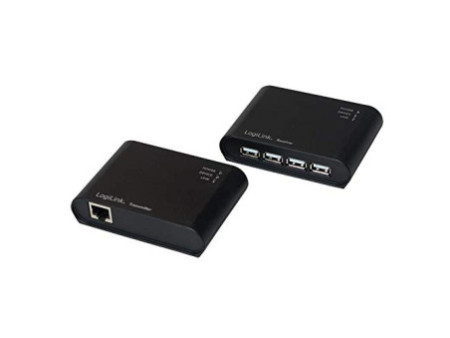 LogiLink Kit Extender USB 2.0, avec hub USB 4 ports