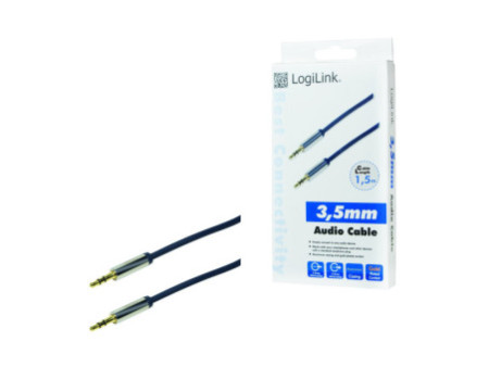 LogiLink Câble audio, 2 x jack mâle 3,5 mm, 1,5 m