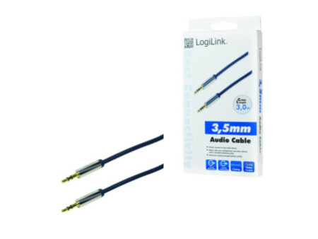 LogiLink Câble audio, 2 x jack mâle 3,5 mm, 3 m