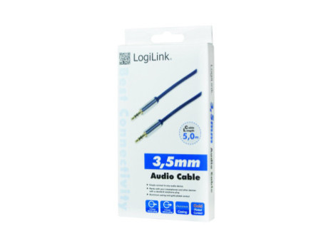 LogiLink Câble audio, 2 x jack mâle 3,5 mm, 5 m