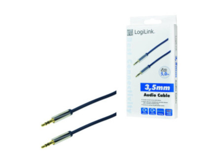 LogiLink Câble audio, 2 x jack mâle 3,5 mm, 5 m