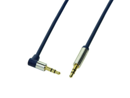 LogiLink Câble audio, 2 x jack mâle 3,5 mm, 1,5 m, coudé