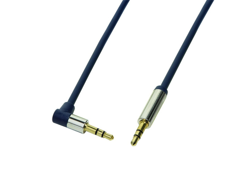 LogiLink Câble audio, 2 x jack mâle 3,5 mm, 3 m, coudé