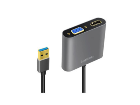 LogiLink Carte graphique USB 3.0 - HDMI/VGA, noir