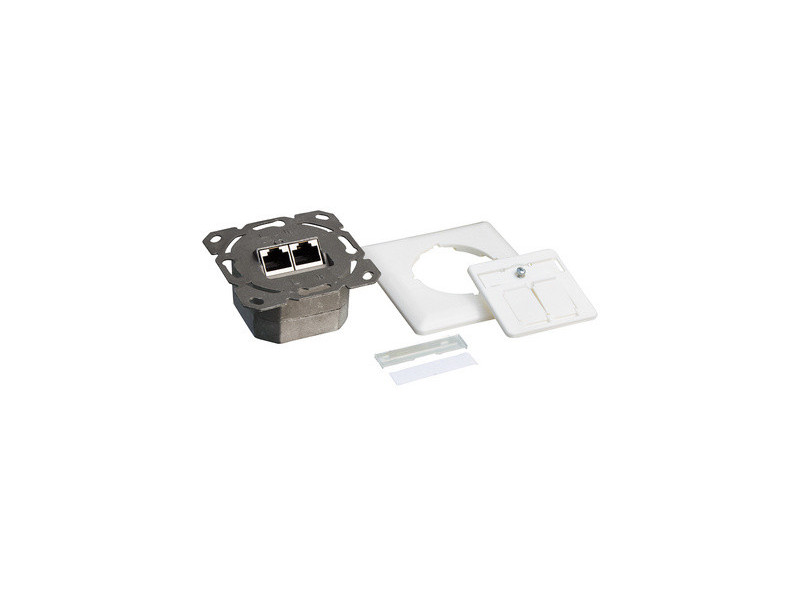 LogiLink Prise RJ45 Cat.6, 2x port RJ45, blanc pur (RAL9010)