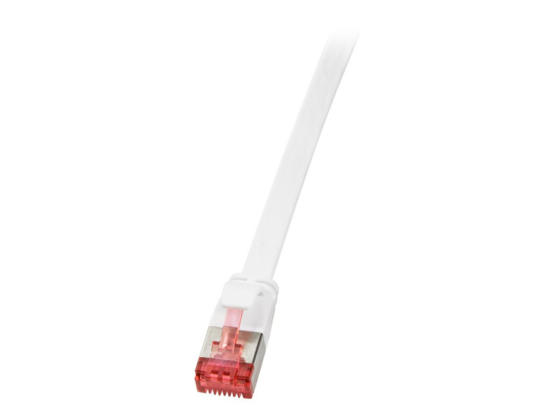 LogiLink Câble patch plat U/FTP, Cat.6A, 2,0 m, blanc