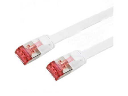 LogiLink Câble patch plat U/FTP, Cat.6A, 5,0 m, blanc