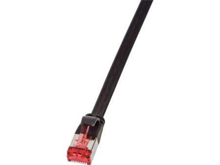 LogiLink Câble patch plat U/FTP, Cat.6A, 0,50 m, noir