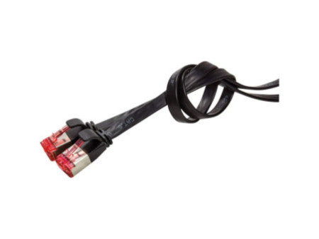 LogiLink Câble patch plat U/FTP, Cat.6A, 1,0 m, noir