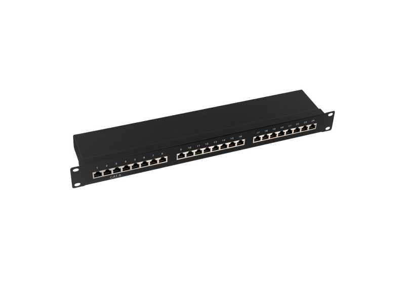 LogiLink panneau de brassage Cat.6 EconLine, 24 Ports, noir