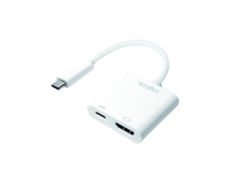 LogiLink Adaptateur de charge USB-C - HDMI, blanc