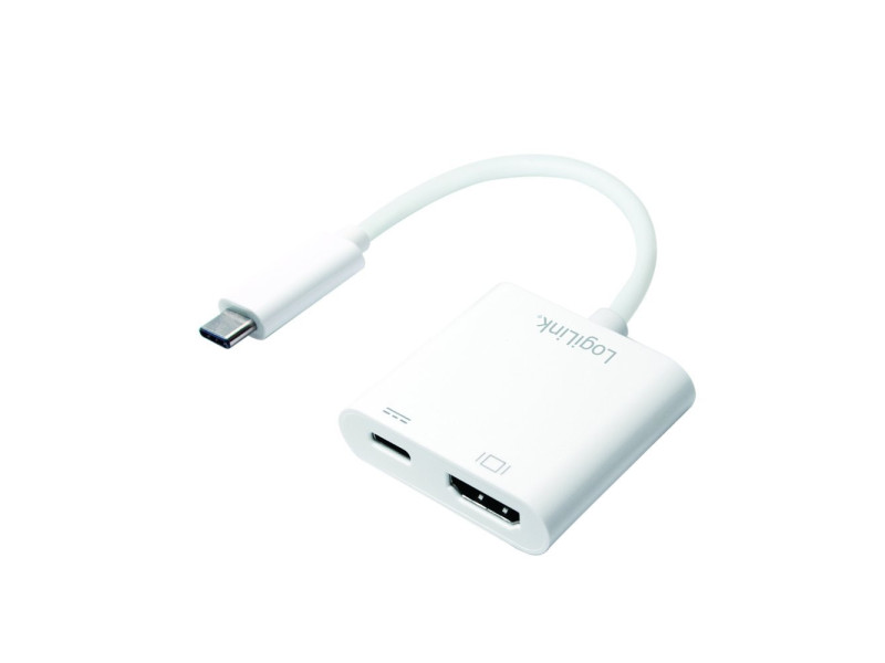 LogiLink Adaptateur de charge USB-C - HDMI, blanc