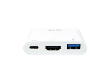 LogiLink Adaptateur multiport, USB-C - HDMI, blanc