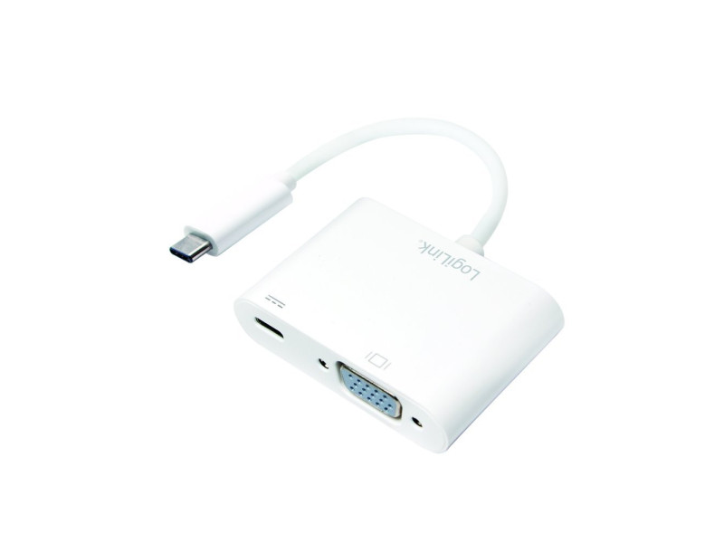 LogiLink Adaptateur de charge USB-C - VGA, blanc