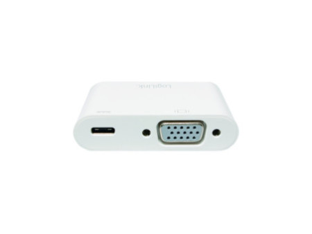 LogiLink Adaptateur de charge USB-C - VGA, blanc