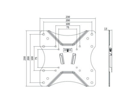 LogiLink Support mural pour téléviseur, plat, pour 58,42 -