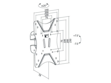 LogiLink Support mural pour TV Full Motion,58,42 - 106,68 cm