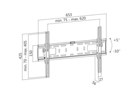 LogiLink Support mural pour TV, inclinable, 96,98 - 177,8 cm