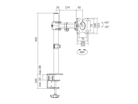 LogiLink Bras support pour écran, noir