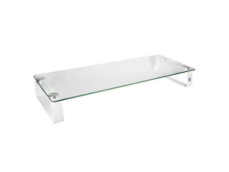 Logilink support de moniteur, acier/verre, blanc